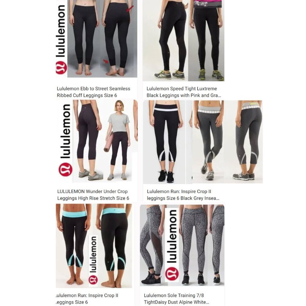 Lululemon Leggings Lot 7 size 6